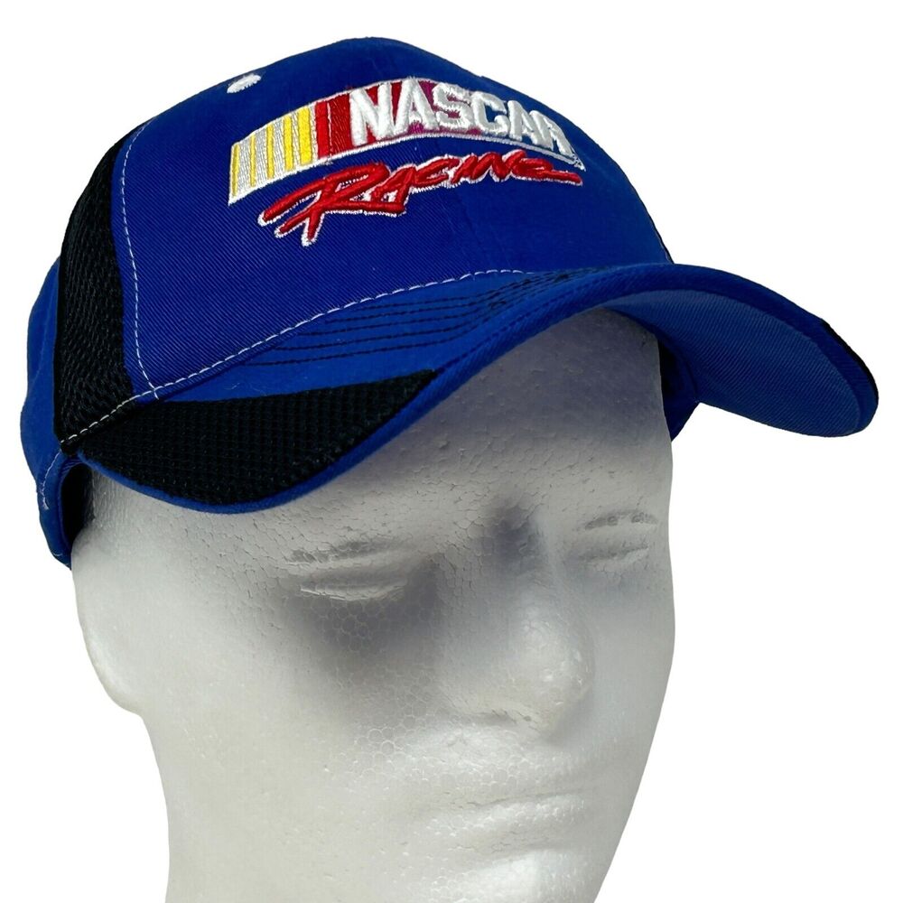 NASCAR Racing Logo Hat Cap Blue Motorsports Stock Car Auto Strapback 6 Panel